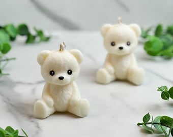 Handmade Bear Soy Candle with cotton wick with any scent on your choice in a plastic gift box