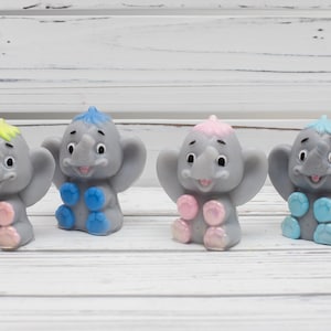 Handmade Blue or Light Blue or Pink or Pink&Yellow gray elephant soap w fresh fruit slices fragrance oil in the clear plastic gift box