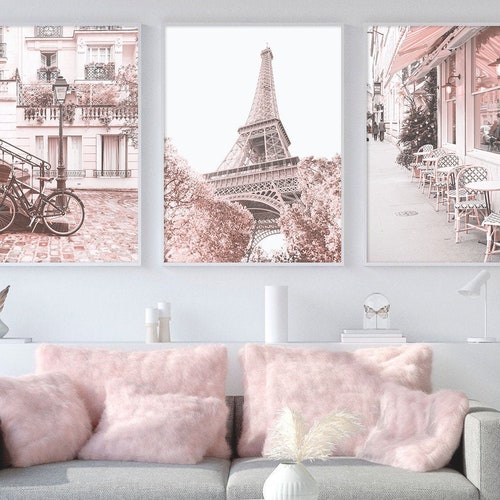 Paris Wall Art Gallery Wall Set of 6 Prints Pink Paris - Etsy