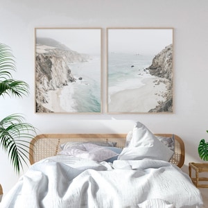 Juego de 2 impresiones Printable Wall Art Beach Print Mountain Print Beach Decor Ocean Print Set of 2 Wall Art Beach Poster Boho Decor Nature Print