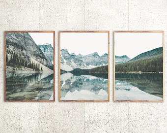 Nature Print Set of 3 Wall Art Landscape Print Set of 3 Mountain Print Landscape Photography Nature Poster Nordic Decor Scandinavian Print