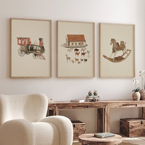 Vintage Nursery Wall Art Neutral Kids Room Art Old Vintage Prints Play Room Wall Decor Neutral Nursery Decor Vintage Gallery Wall Set