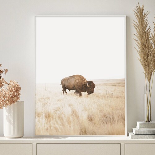 Bison Wall Art Wilderness Print Buffalo Print Farmhouse Wall Etsy