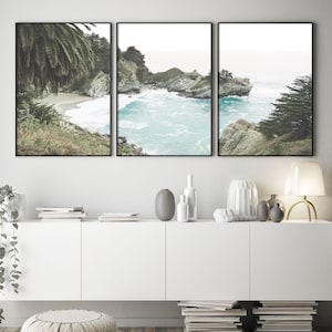 Conjunto de 3 impresiones de playa Galería de Arte Costero Conjunto de 3 Wall Print Ocean Poster Tropical Decor Nature Photography Ocean Wall Art Landscape Poster
