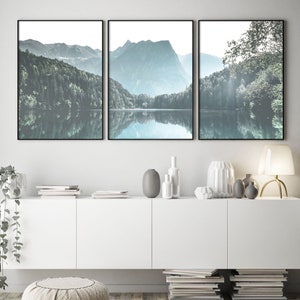 Mountain Print Set of 3 Posters Landscape Print Set of 3 Piece Wall Art Nature Poster Nordic Print Living Room Print Set Mountain Wall Art