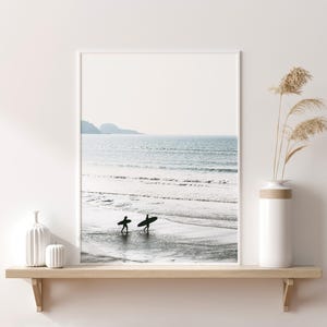 Surfer Print: Surfboard Wall Art, Beach Wall Decor, Surf Poster, Ocean Printable image 1