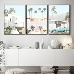 Palm Springs Wall Art California Print Palm Tree Print Set of 3 Prints Boho Wall Art Gallery Wall Set Tropical Print Art Palm Springs Poster