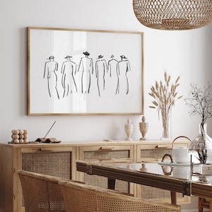 Abstract Line Art Minimalist Vintage Sketch Art Vintage Drawing Figure Art Sketch Print Minimalist Wall Art Minimal Home Decor