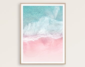 /‘Lifeguard Tower/’ Large Canvas Print Pink Venice Beach Wall Art California Coastal Decor Picture