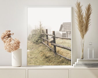 Rustic Farmhouse Print: Farm House Decor, Farmhouse Poster, Neutral Country Wall Art, Printable Photo