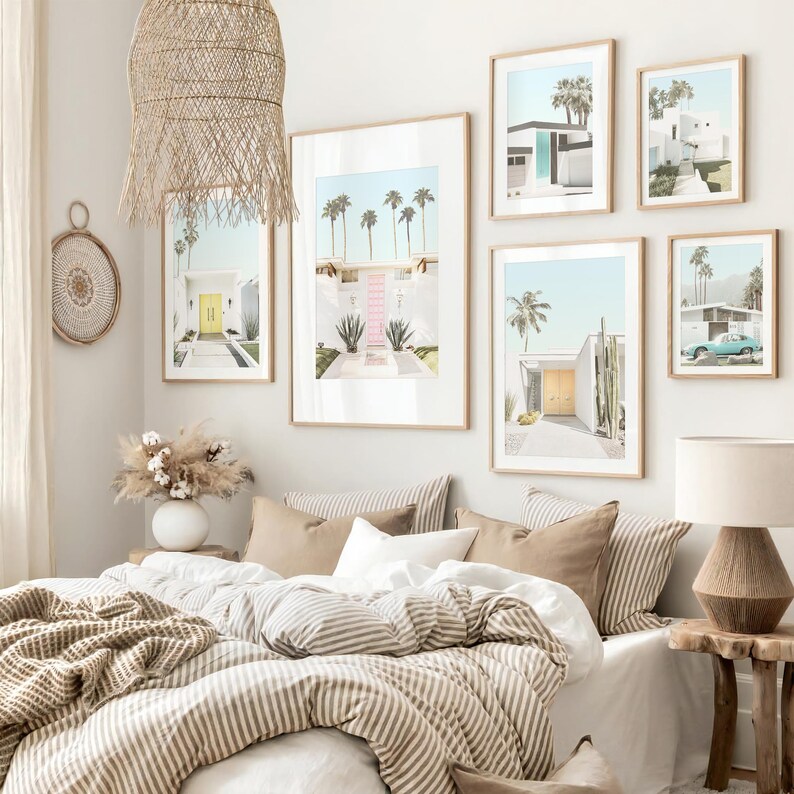 Palm Springs Prints: Boho Wall Art, Pastel Gallery Wall Print Set of 6, Tropical Wall Decor image 7