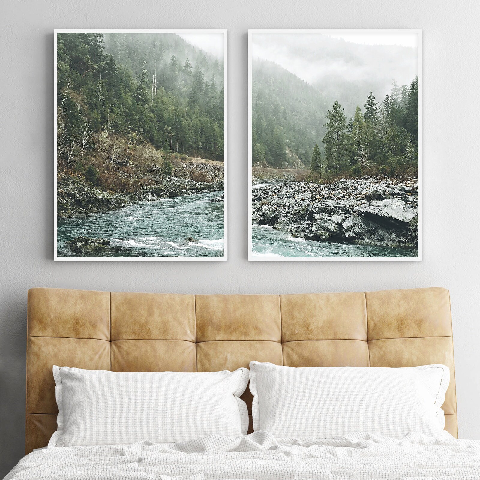 Nature Print Set of 2 Large Prints 2 Piece Wall Art Forest | Etsy