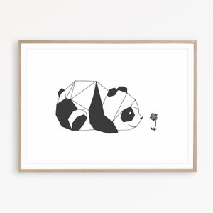 Geometric Panda Print: Modern Animal Art, Nursery Decor (Digital Download)