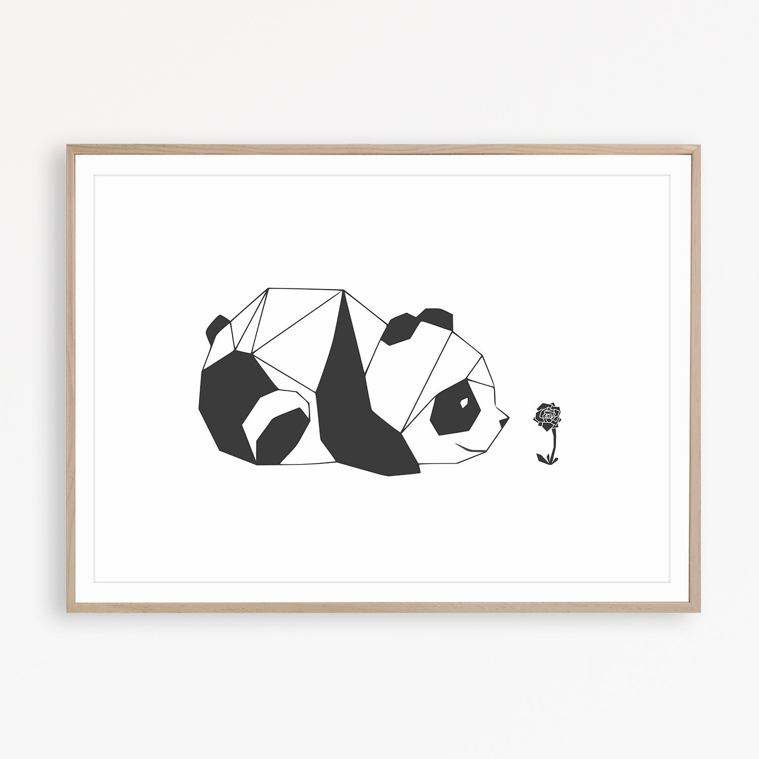 Panda Print Panda Bear Print Panda Art Geometric Animal Print | Etsy