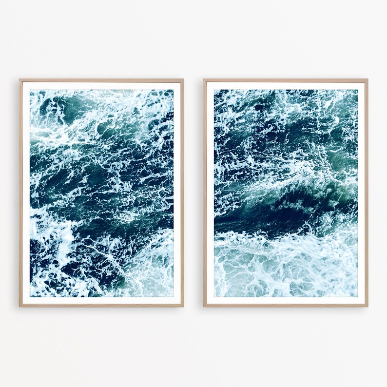 Blue Ocean Wall Art Set of 2 Printables Ocean Print Ocean Etsy