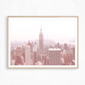 New York City Print Blush Pink Wall Art Pink Decor Bedroom Print New York Poster NYC Print Dorm Decor for College Girls Decor