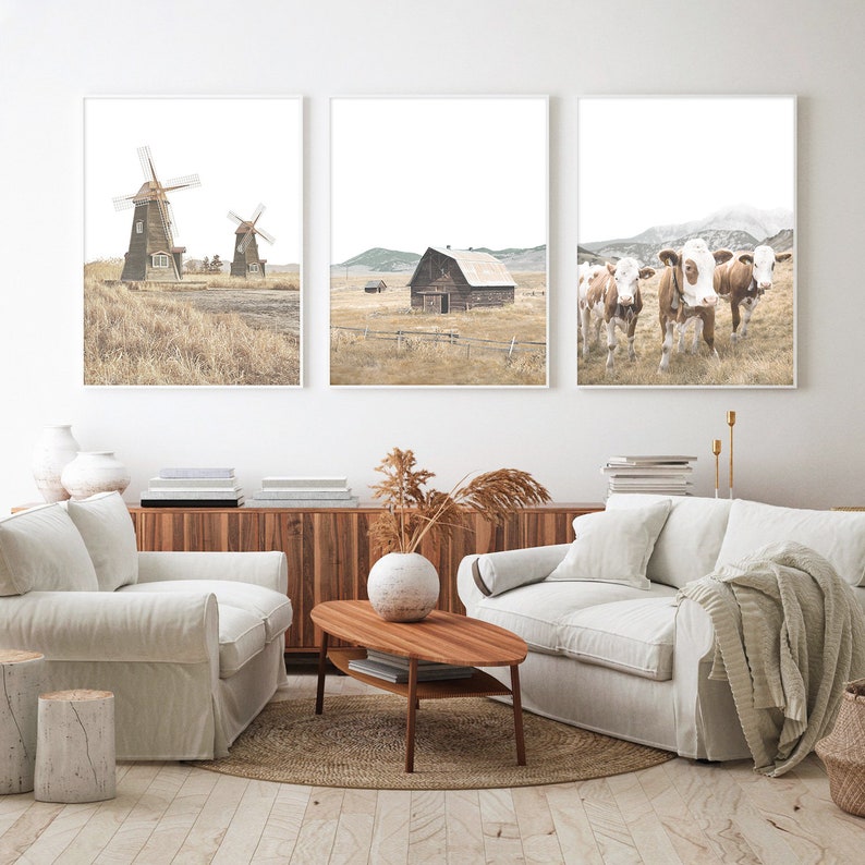 Farmhouse Print Farm Decor for Home Decor Boho Wall Art Set of Etsy