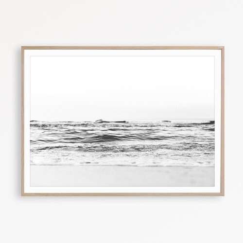 Black and White Ocean Print Ocean Photography Large Wall Etsy