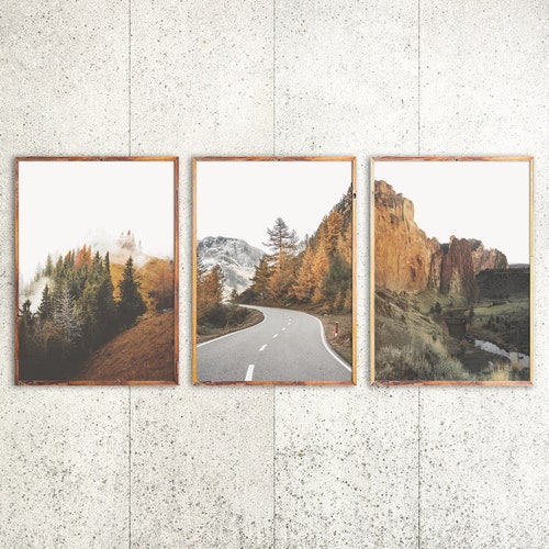 Set of 3 Nature Prints DIGITAL DOWNLOAD Mountain Wall Art Etsy