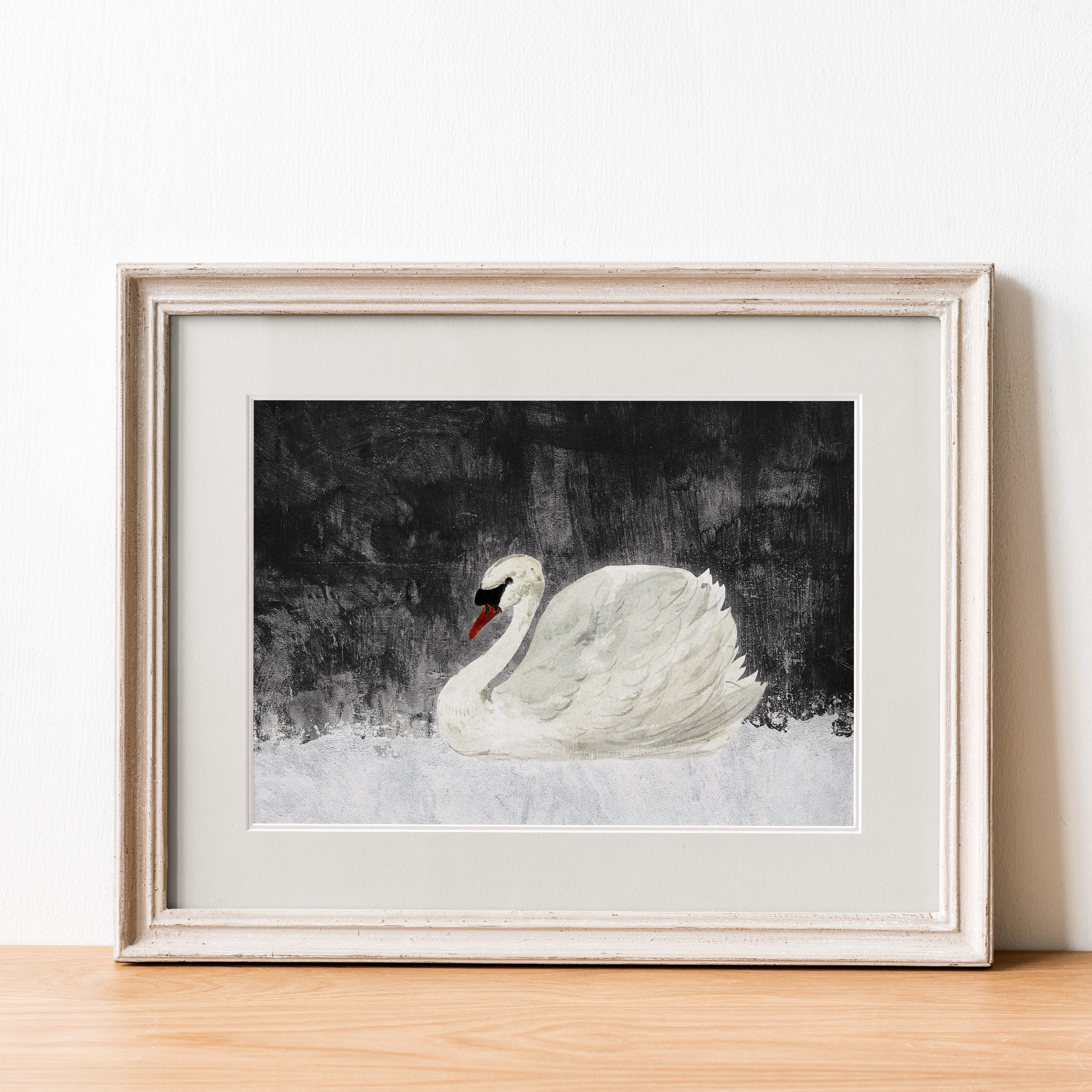 Swan Art Abstract Painting Print French Country Wall Art - Etsy