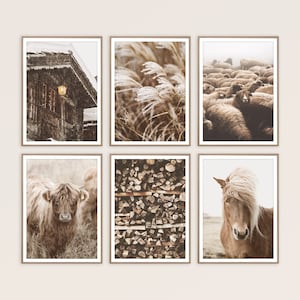 Farmhouse Print Set of 6 Prints Farmhouse Decor Rustic Wall Art Farm House Decor Neutral Print Country Decor Earth Tone Wall Art Printable
