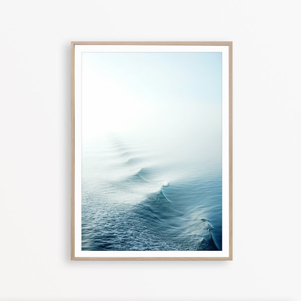 Blue Ocean Print Sea Print Serene Wall Art Ocean Photography Calm Water Print Scandinavian Wall Art Ocean Poster Coastal Decor Waves Print