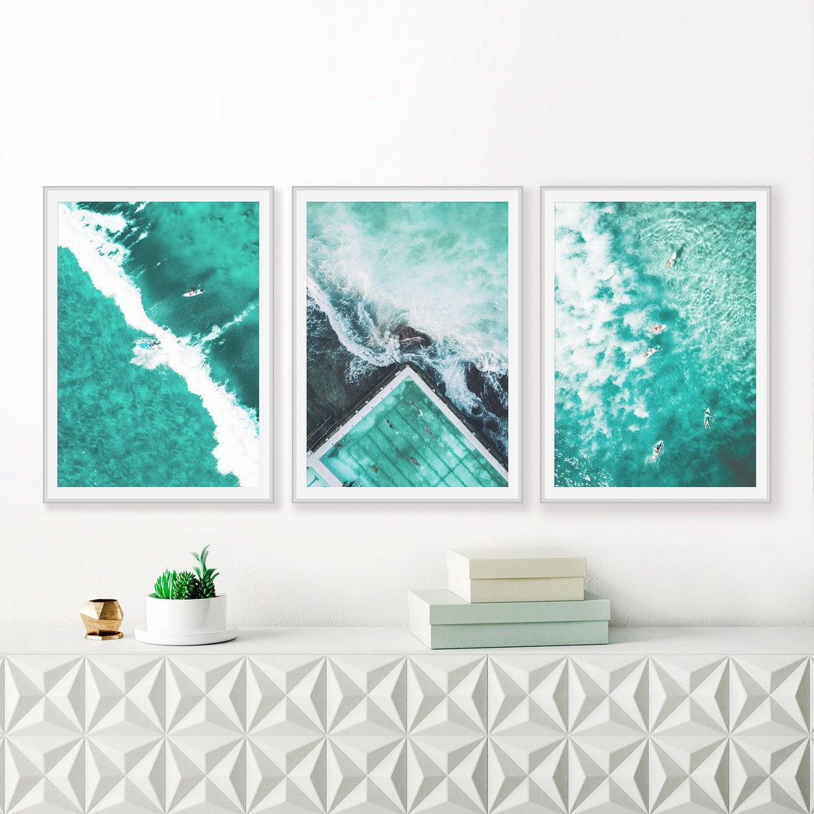 Bondi Beach Wall Art Set of 3 Prints Modern Beach Print | Etsy
