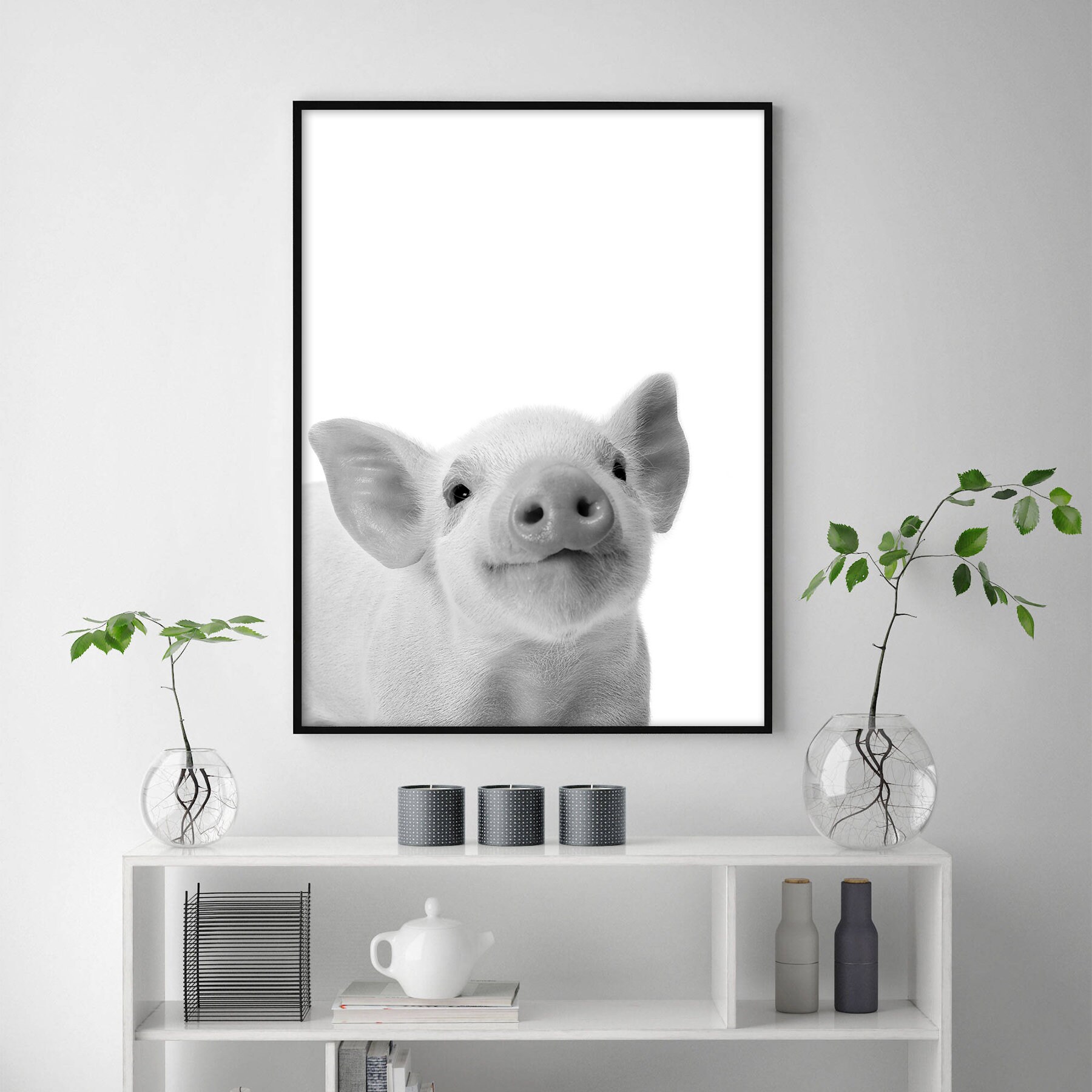 Pig Print Pig Wall Art Farmhouse Decor Piglet Print Baby Pig Etsy