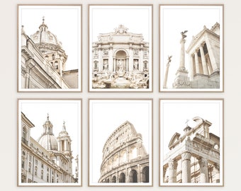 Italy Wall Art Rome Print Set of 6 Printable Art Architecture Poster Gallery Wall Set Prints Roman Decor Europe Art Italy Photo Travel Art