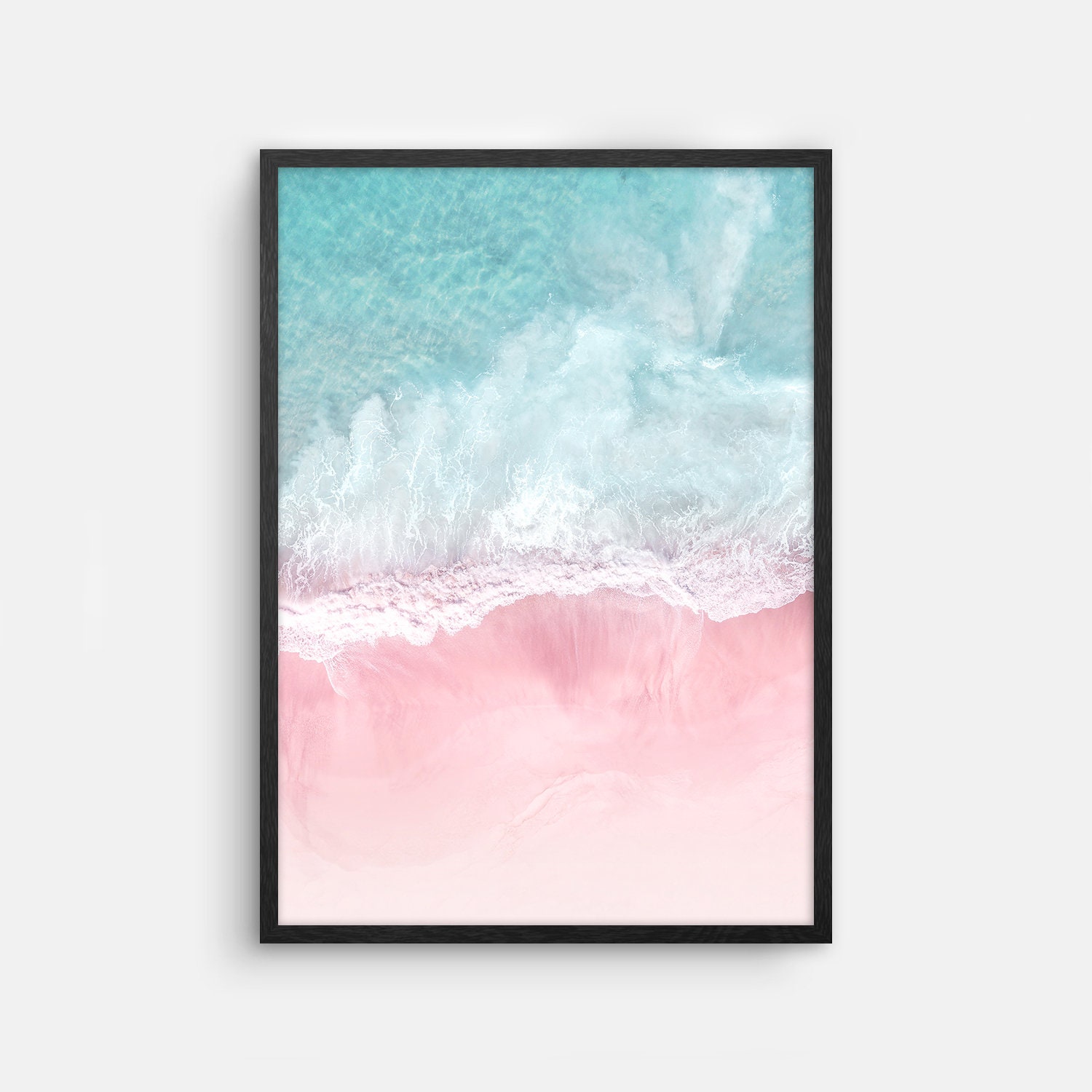 Pink Beach Wall Art Pink Ocean Print Blush Pink Decor Pink Etsy