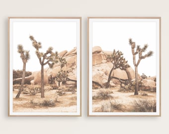 Joshua Tree Kunstdruck-Set: Wandbilder mit Wüstenlandschaft des Südwestens, digitaler Download