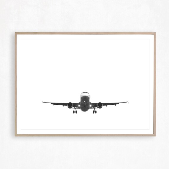 Minimalist Airplane Print, Travel Poster, Plane Wall Art, Modern Scandinavian Decor