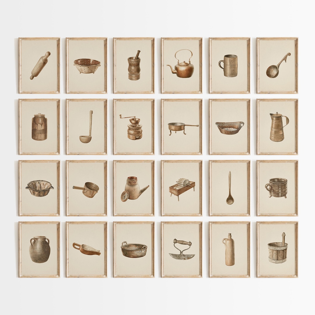 24 Vintage Kitchen Prints for Kitchen Decor Neutral Vintage Prints ...