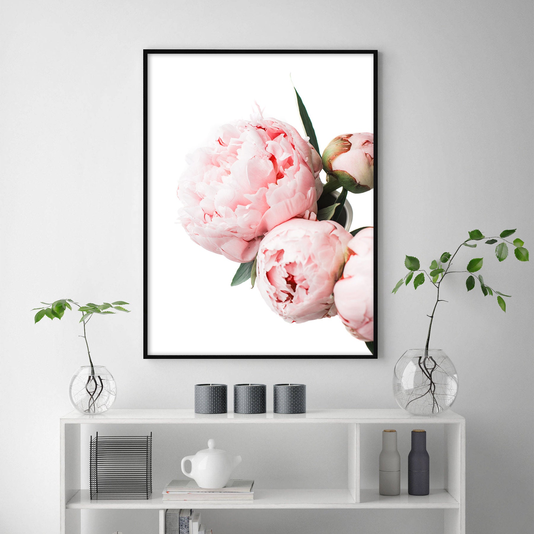 Peony Wall Art Flower Print Peony Print Botanical Wall Art | Etsy