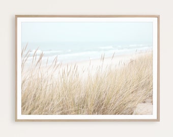 Pampas Grass Print Coastal Poster Beach Photo Farmhouse Art Rustic Printable Farmhouse Decor Coastal Wall Art Wheat Print Dry Grass Print