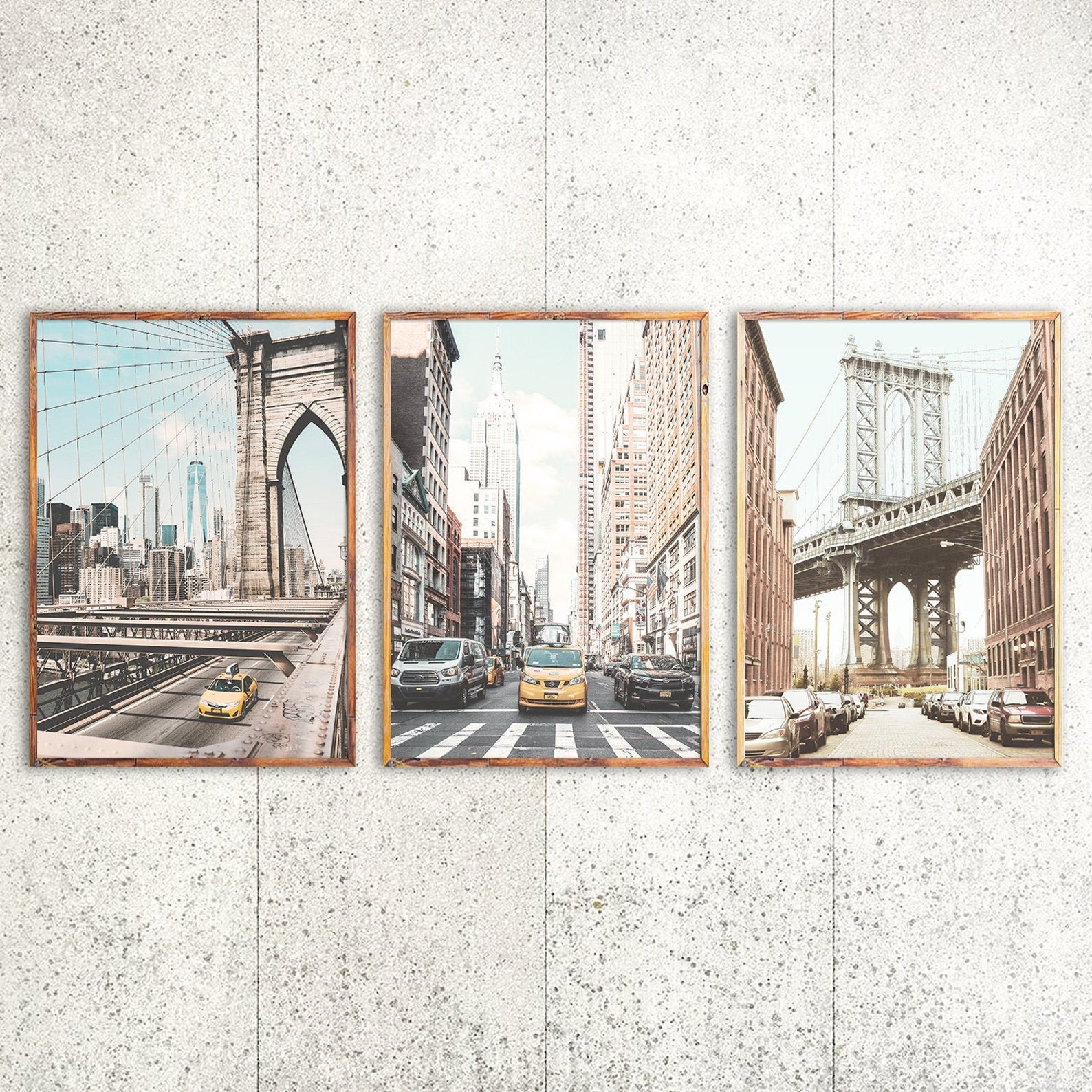 NYC Print Set of 3 Prints New York City Poster 3 Piece Wall Etsy