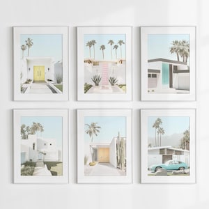 Palm Springs Prints: Boho Wall Art, Pastel Gallery Wall Print Set of 6, Tropical Wall Decor image 3