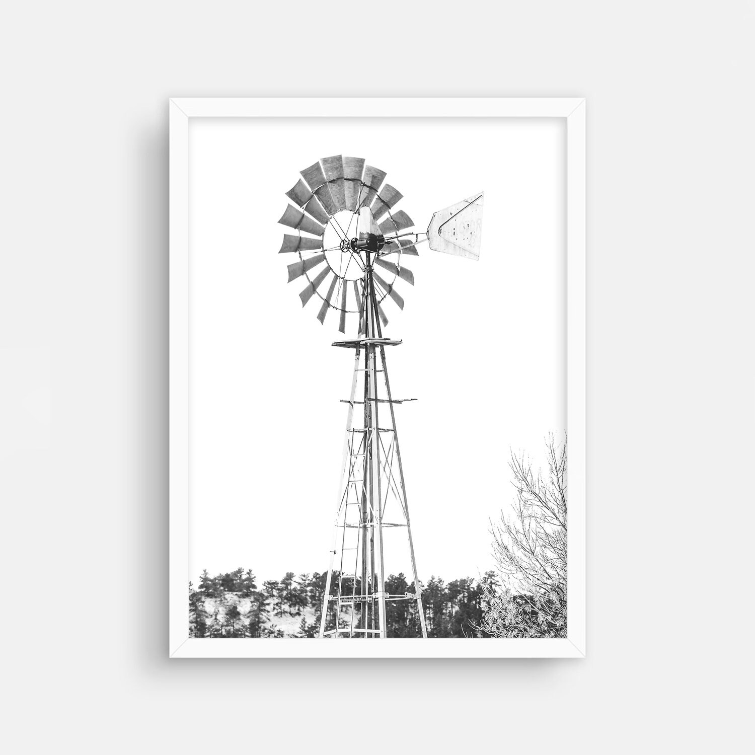 Windmill Print Rustic Art Print Farmhouse Print South Western Etsy