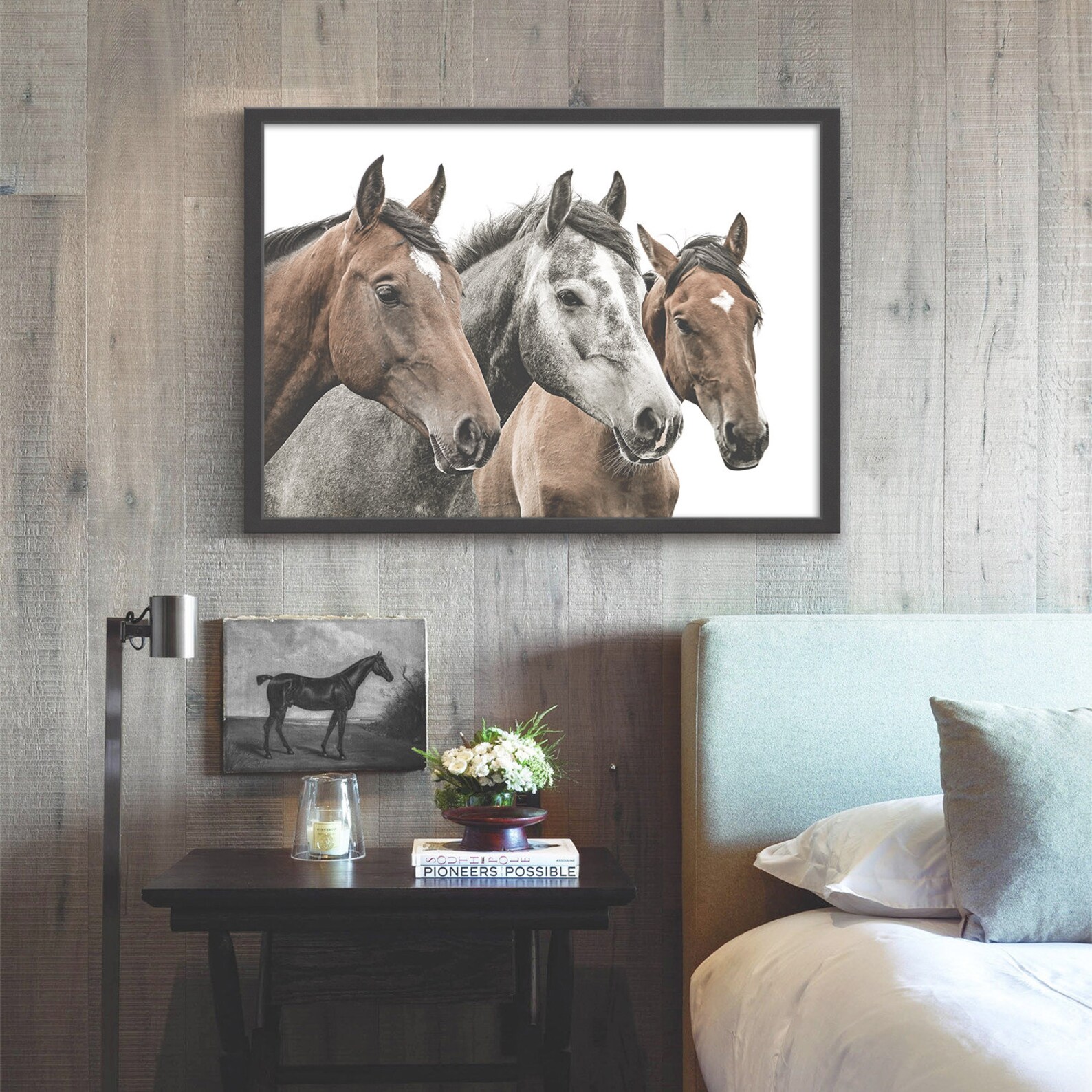 Large Horse Wall Art Print Modern Farmhouse Decor Boho Etsy