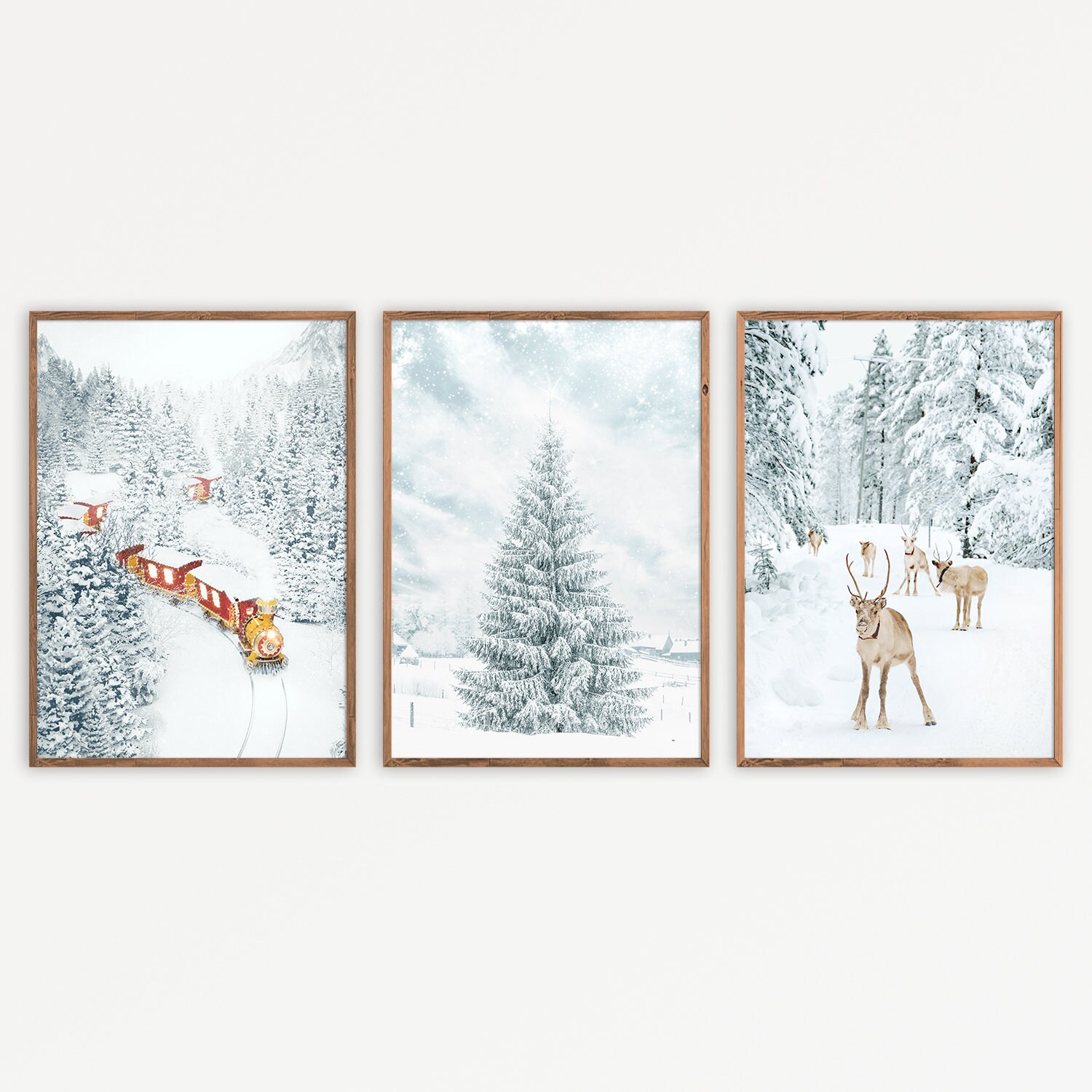 Christmas Print Set 3 Piece Wall Art Winter Decor Holiday Etsy UK