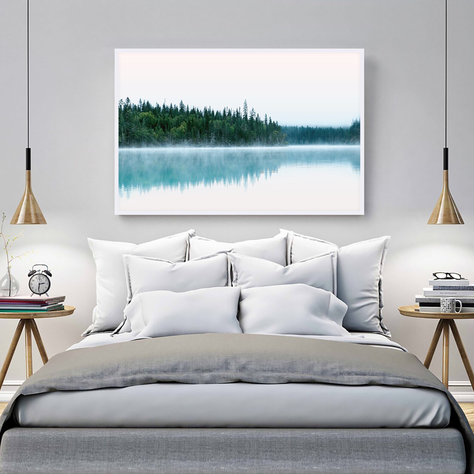 Landscape Print Lake Art Print Nature Decor Nordic Print Etsy