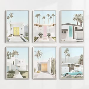 Palm Springs Prints: Boho Wall Art, Pastel Gallery Wall Print Set of 6, Tropical Wall Decor image 9