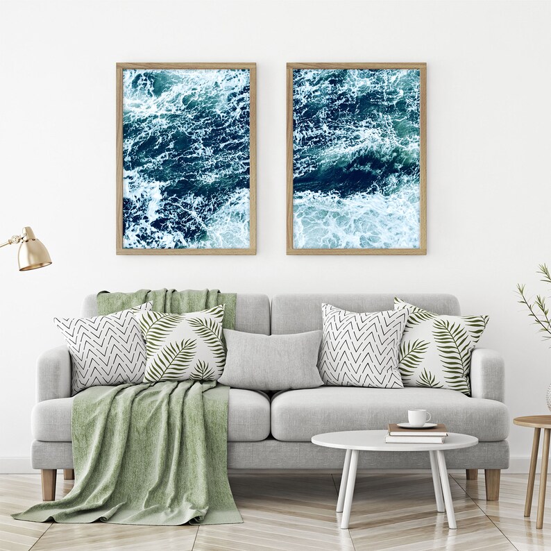 Blue Ocean Wall Art Set of 2 Printables Ocean Print Ocean Etsy