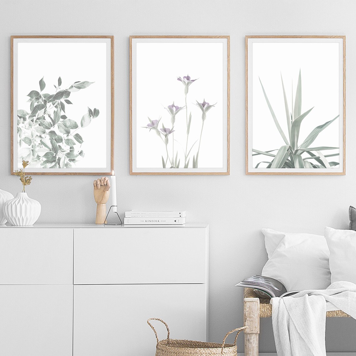 Set of Prints Living Room Wall Art Set of 3 Botanical Prints Etsy