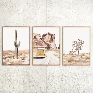 Southwestern Dekor 3er Set Drucke Boho Print Boho Dekor Joshua Baum Wandkunst Kaktus Kunst Arizona Wüste Druck Reise Poster Kakteen Druck
