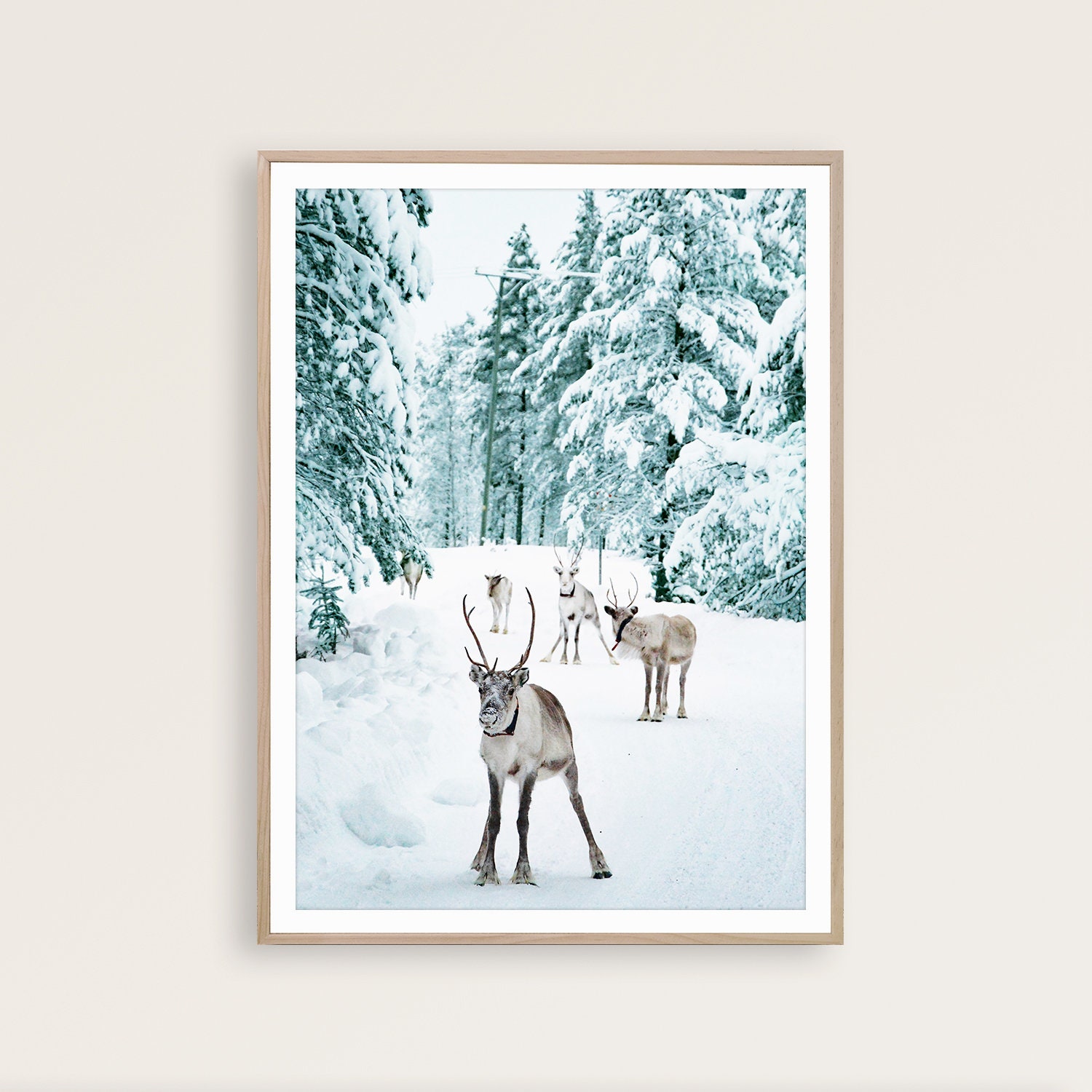 Winter Decor Gallery Wall Set of 6 Christmas Prints Deer Print Reindeer ...