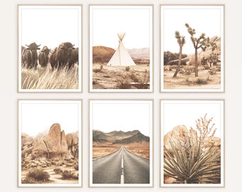 Southwest Art Print Arizona Desert Wall Art Boho Decor Living Room Gallery Wall Art Southwestern Decor Texas Travel Print Set of 6 Wall Art