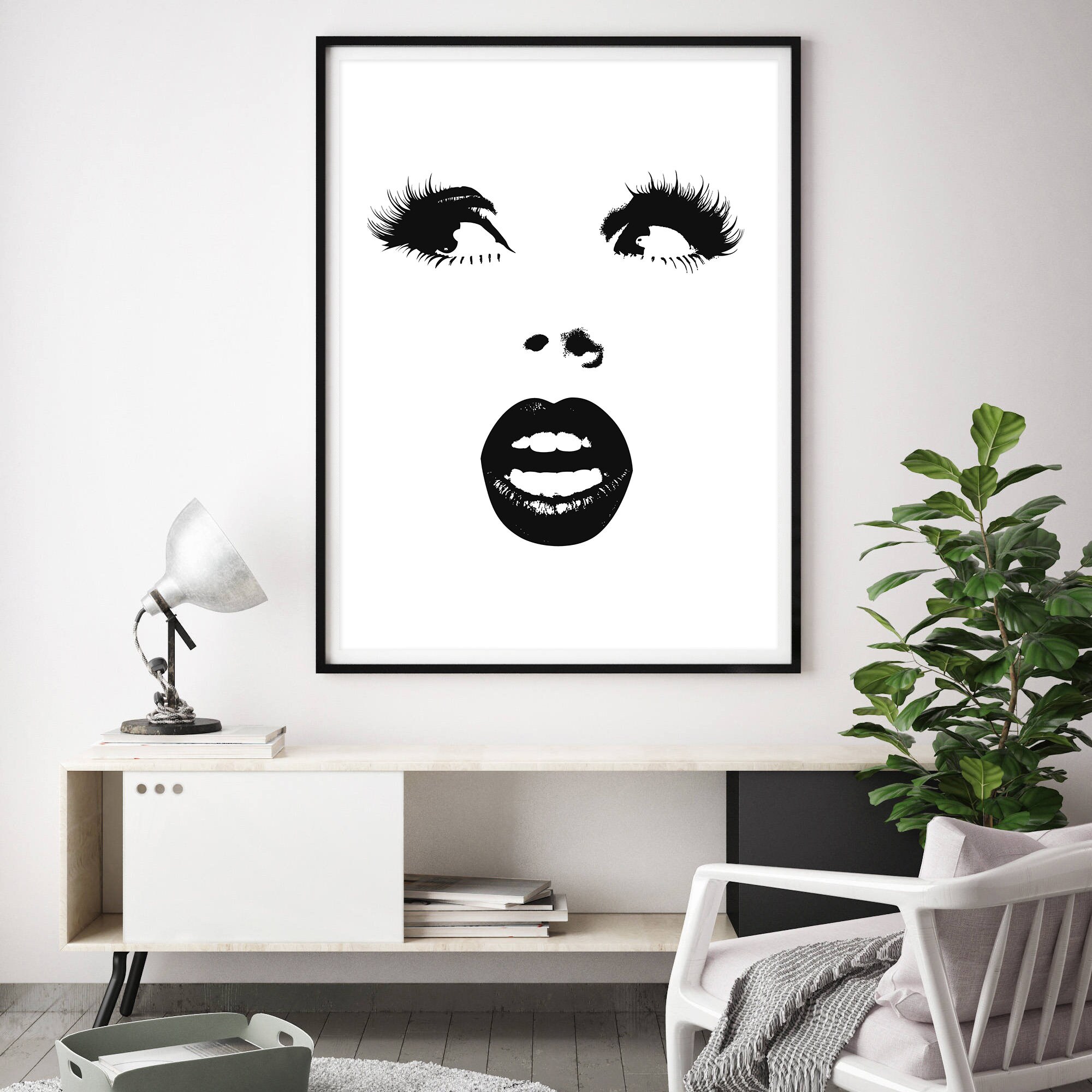 Fashion Art Lips Wall Art Makeup Room Decor Lips Wall Art Etsy