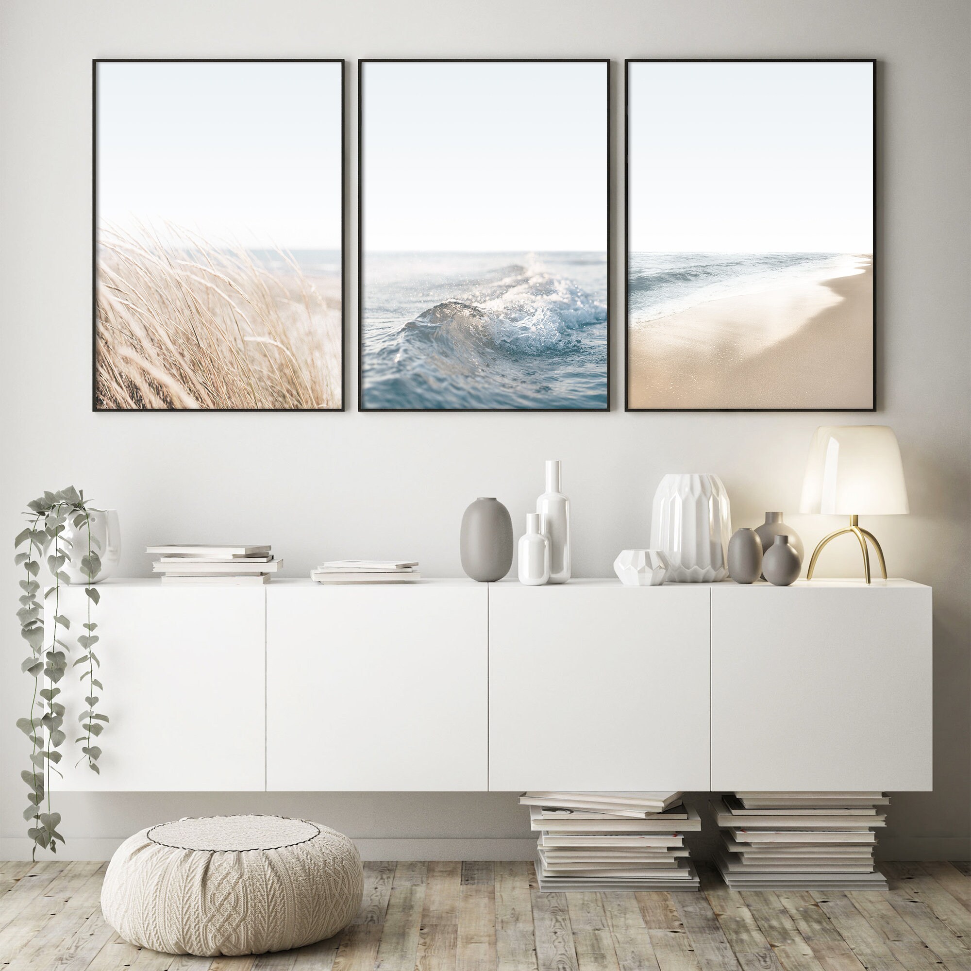Coastal Print Set of 3 Prints Boho Decor Beach Wall Art Etsy