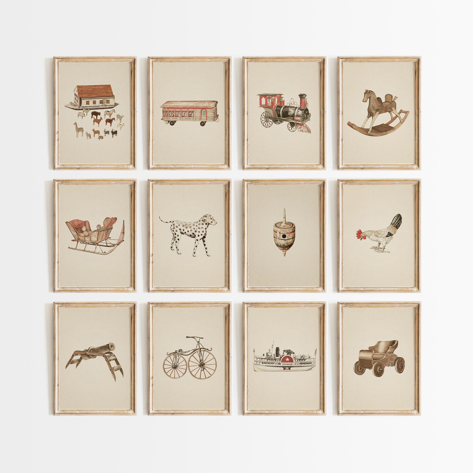 Vintage Nursery Prints for Nursery Decor Neutral Vintage Prints Vintage ...